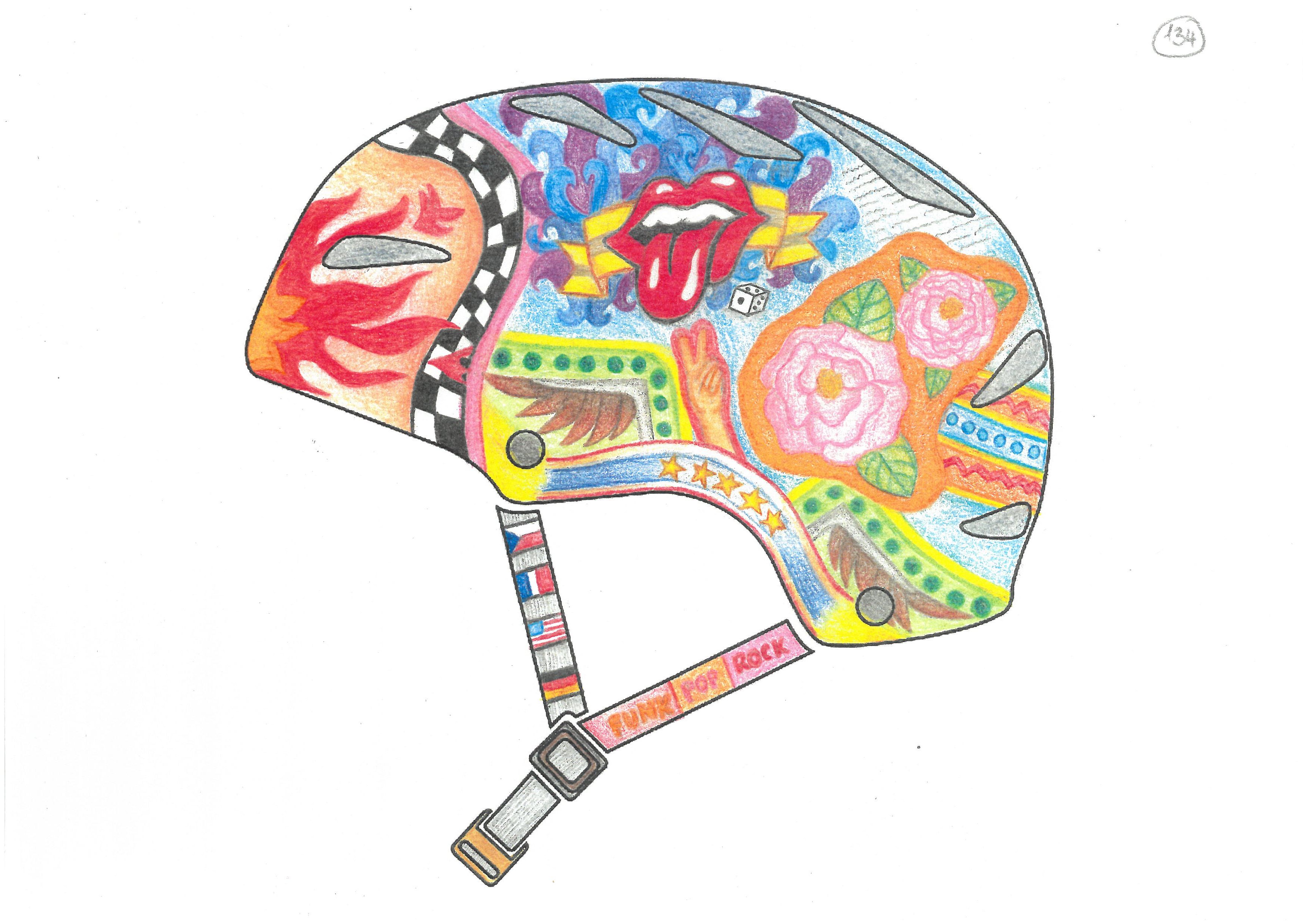 Vítězný návrh designu cyklistické helmy autorky Zuzany Haukové.